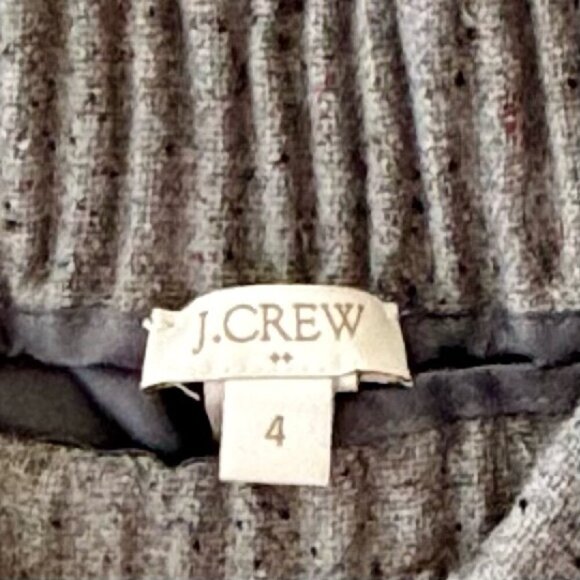 J.Crew| Classic Grey A-Line Women’s Skirt Elastic Waist Pockets Wool Blend Sz 4 - Picture 4 of 8
